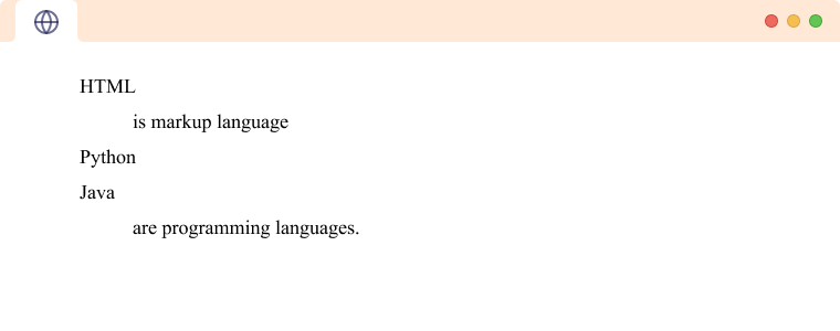 HTML Description List: Multiple Term and Multiple Description An HTML Description list with multiple terms having single description