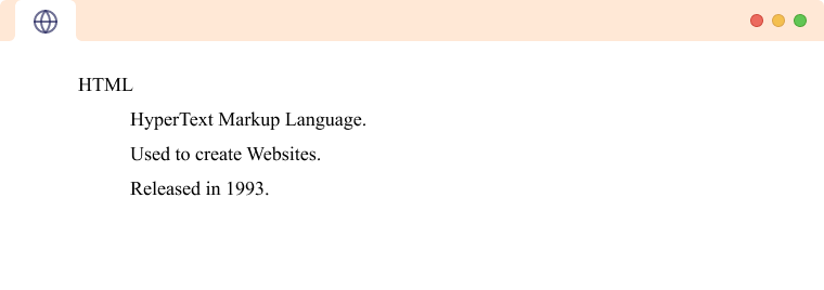 HTML Description List: Single Term and Multiple Descriptions An HTML Description list with each term having multiple descriptions